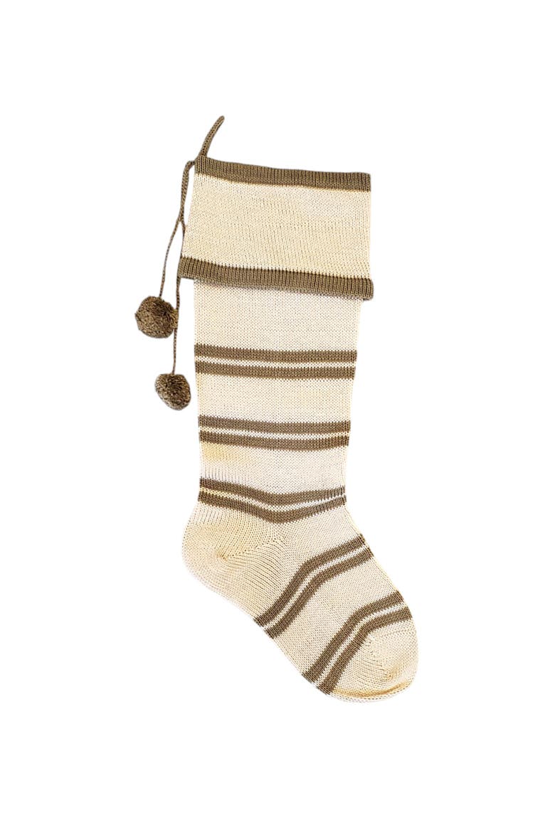 Ecru Thin Stripe Stocking, Main, color, Ivory