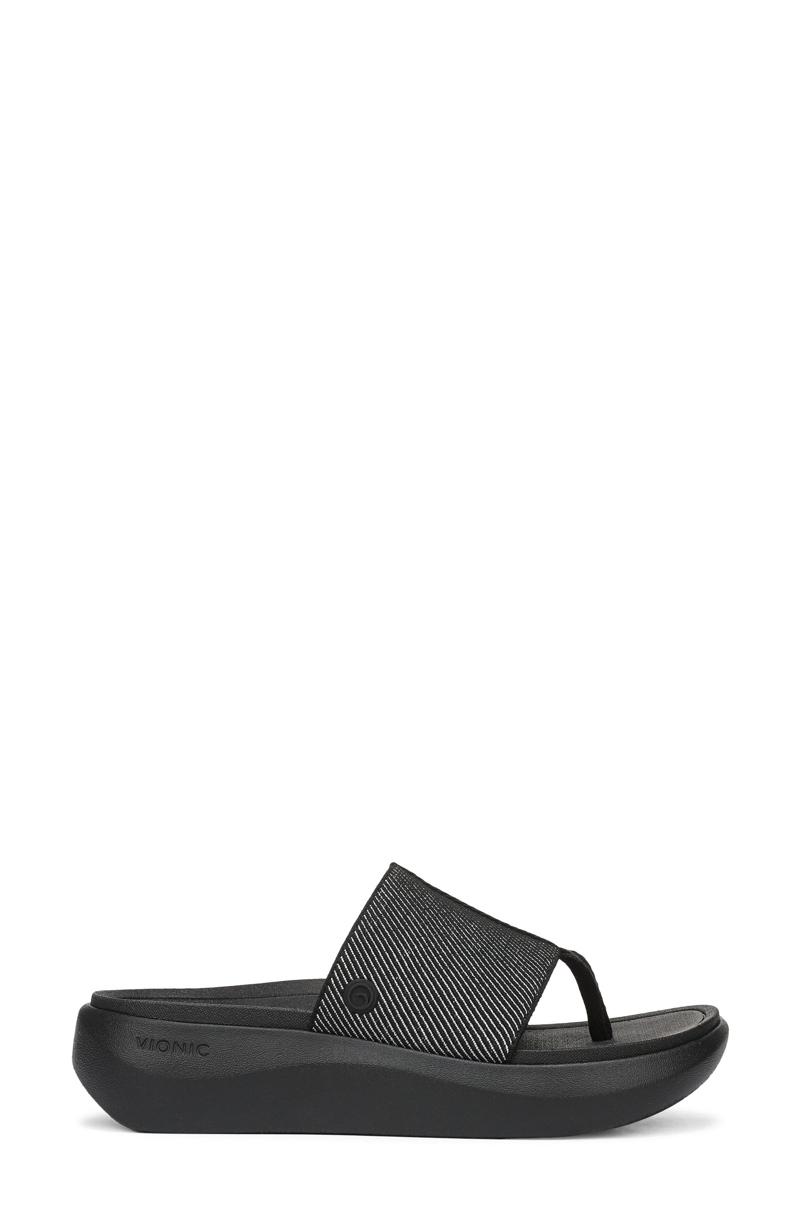 Vionic Aqua Flip Flop, Alternate, color, Black