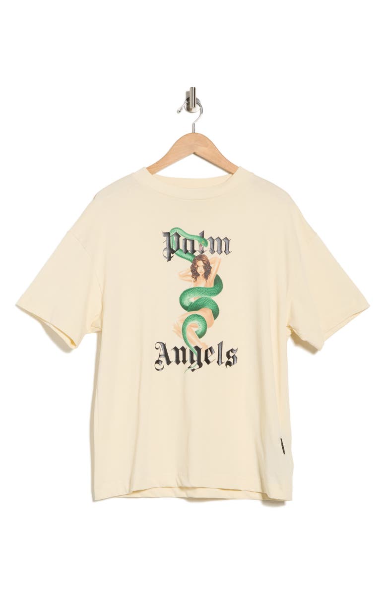 Palm Angels Logo Graphic T-Shirt, Main, color, Ivory