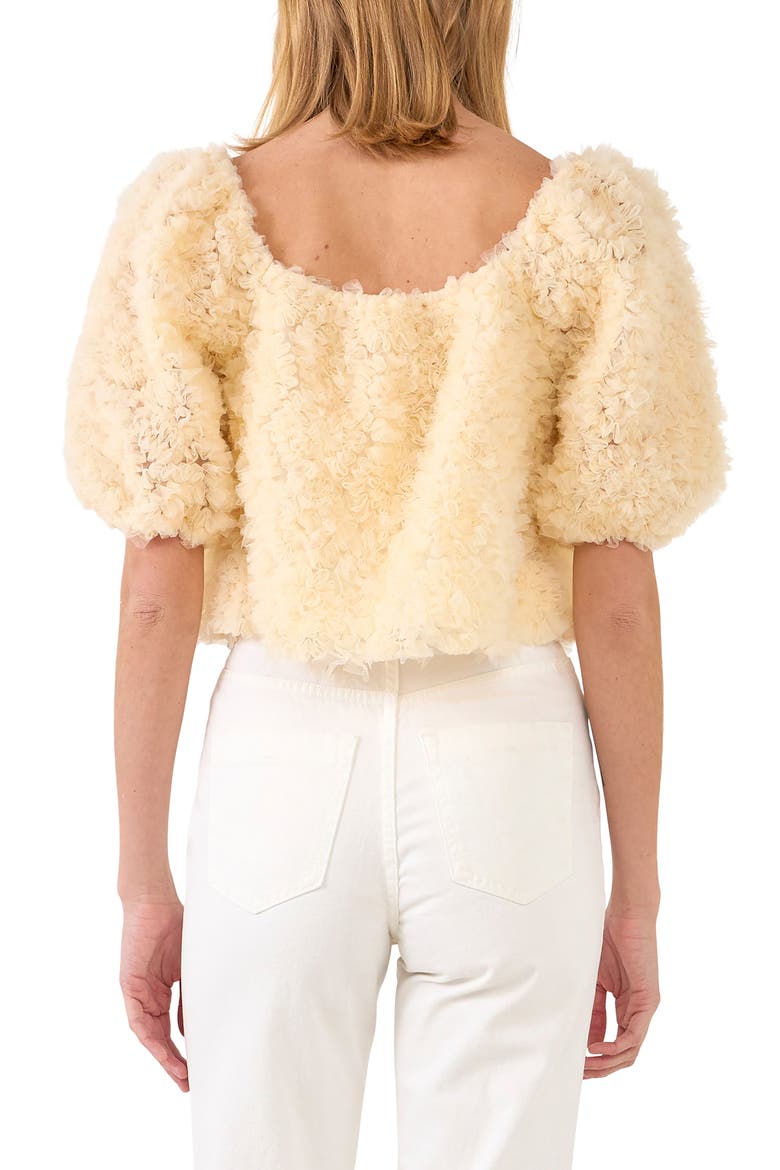 Floral Tulle Top, Alternate, color, IVORY