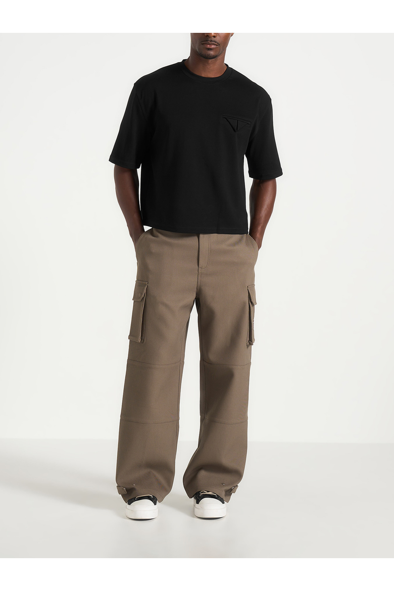 Mathis Twill Signature Wide Leg Cargo Trousers, Alternate, color, Olive
