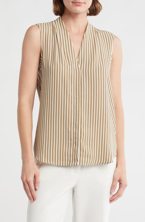 V-Neck Sleeveless Woven Shell Top