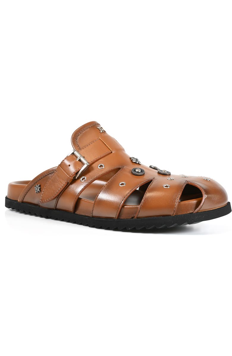 JOHN RICHMOND Studded Fisherman Sandal, Main, color, Tan