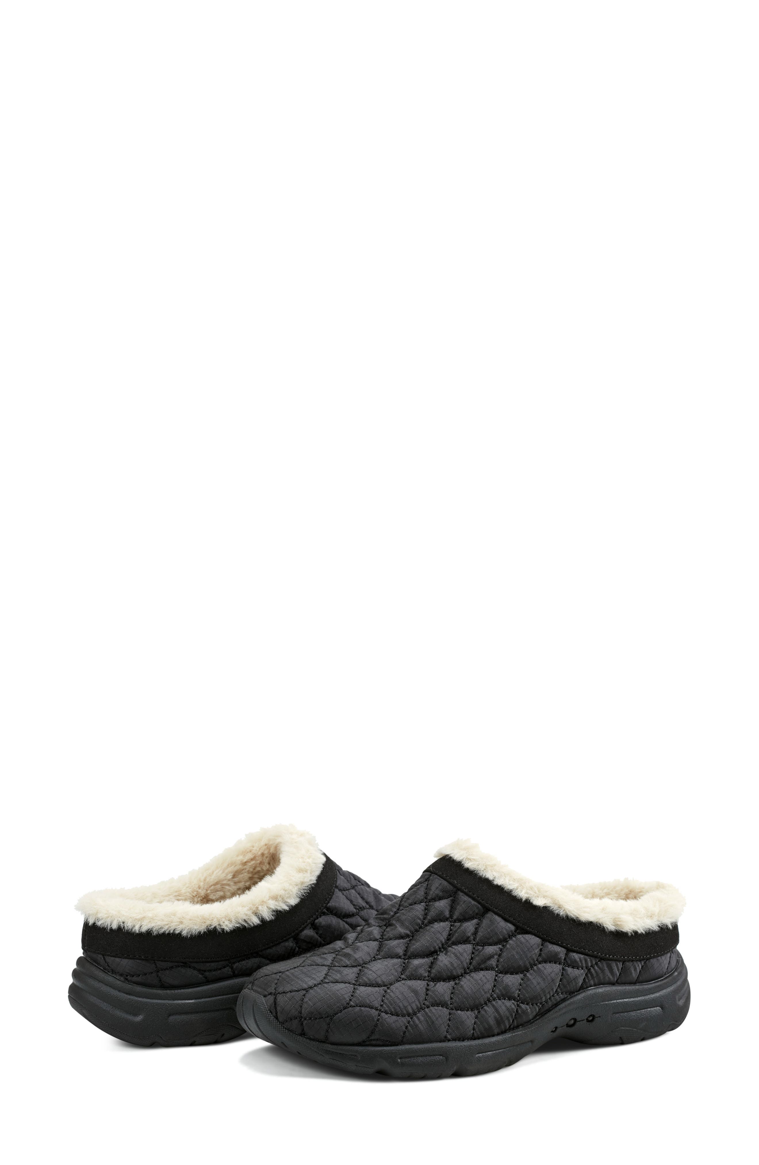 Easy Spirit Bimmy 2 Faux Fur Lined Clog, Alternate, color, Black