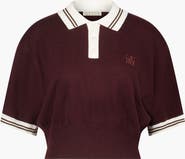 SAEMDI Remy Cropped Polo Knit Top