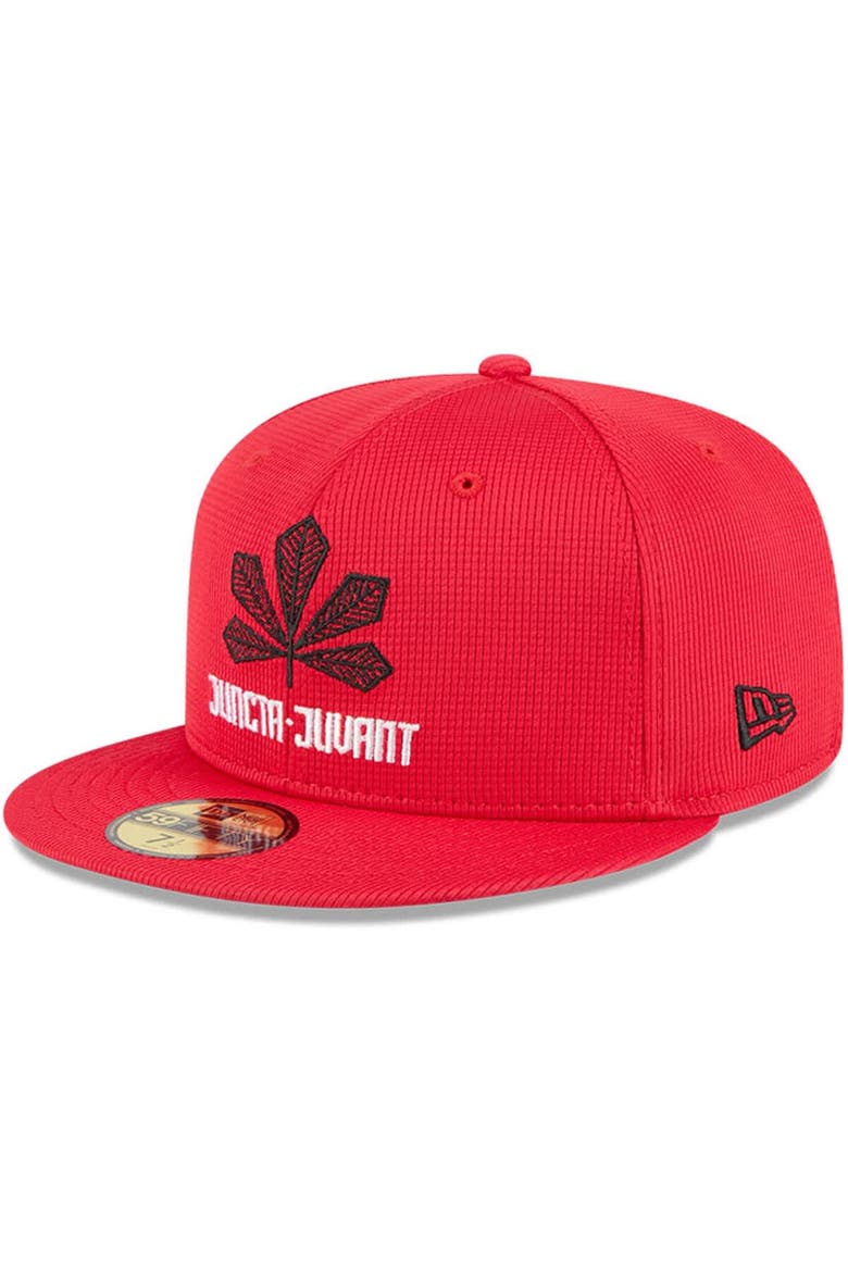 Men's New Era Red Cincinnati Reds City Connect Batting Practice 59FIFTY Fitted Hat, Alternate, color, Red