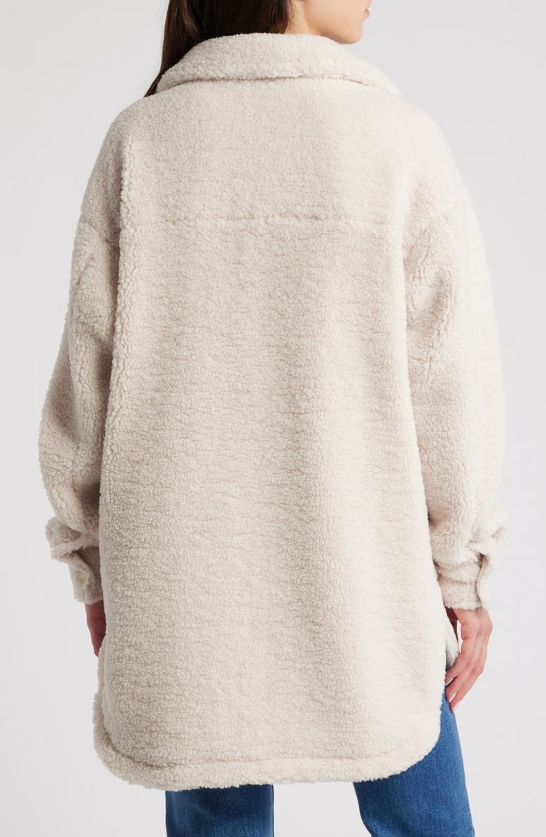 Thread & Supply Plaid Fleece Shirt Jacket, Alternate, color, White Alyssum