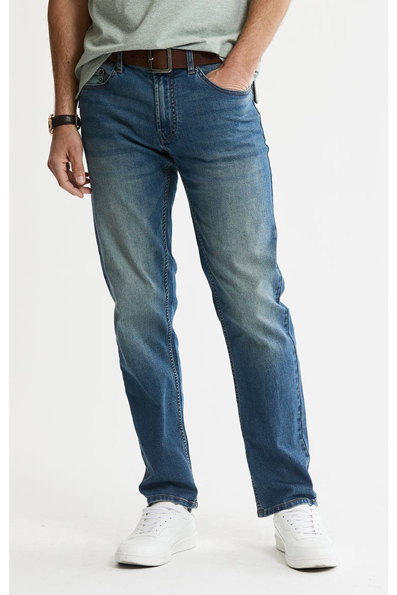 Relaxed Straight Fit 5-Pocket Denim Pants, Alternate, color, Bangkok