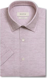 Bugatchi Miles OoohCotton® Space Dye Short Sleeve Button-Up Shirt