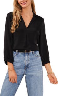 Vince Camuto Pleat Front Satin Shirt