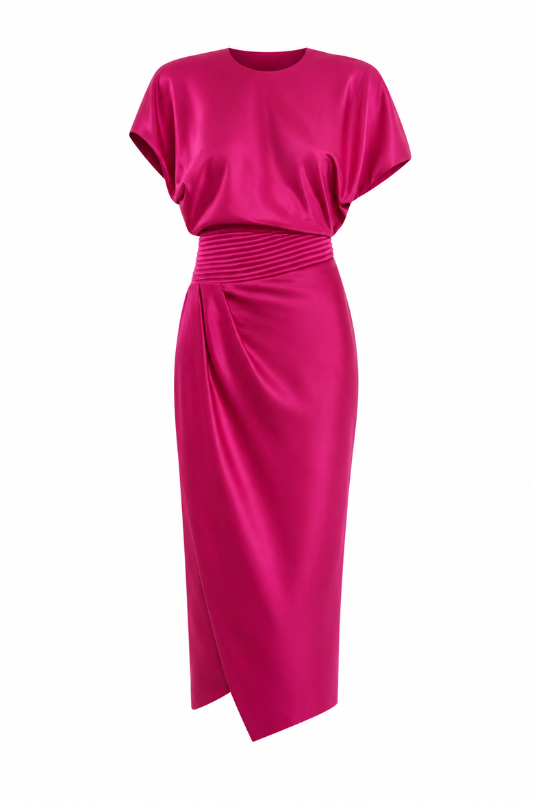 Bond Midi dress, Alternate, color, FUCHSIA