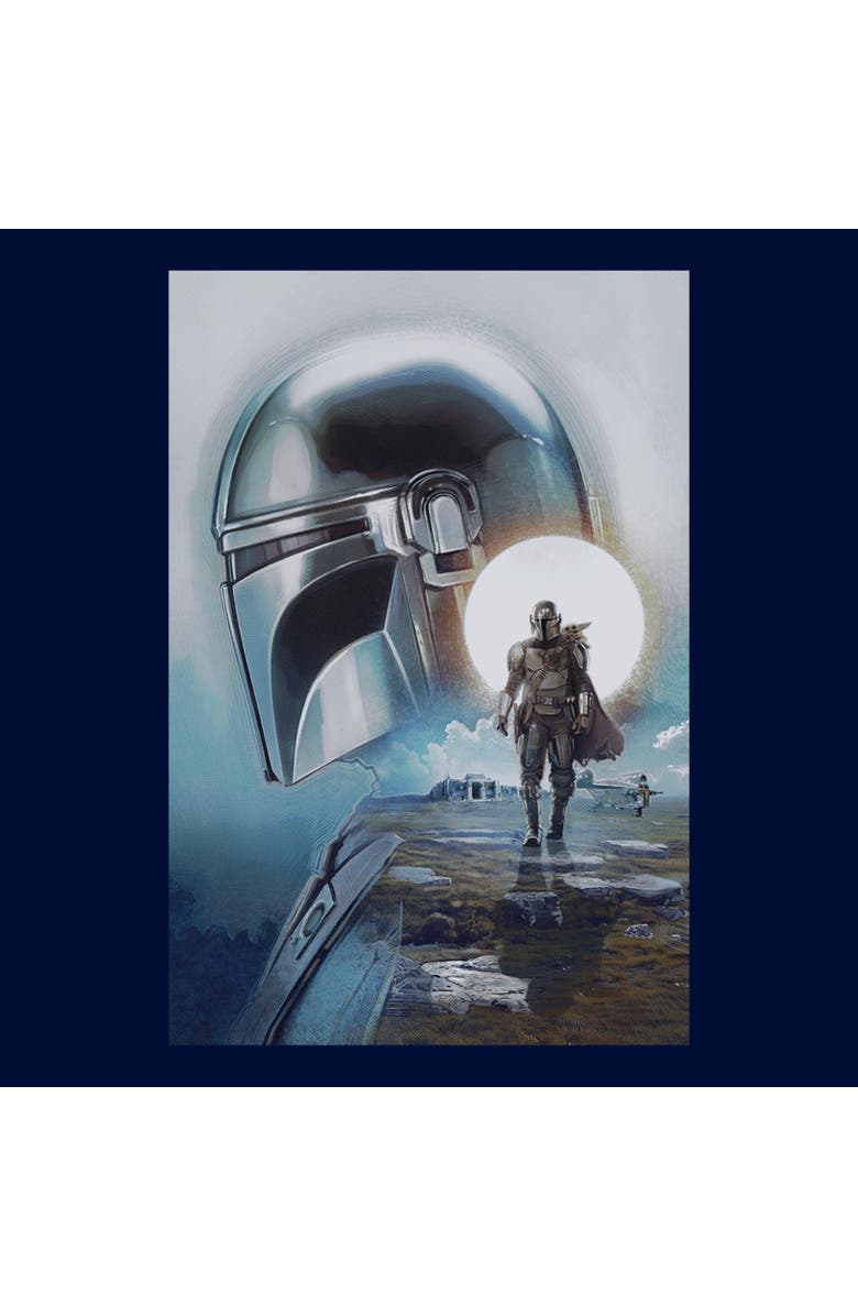 Star Wars: The Mandalorian and Grogu Boy's Star Wars The Mandalorian and Grogu Din Djarin and The Child Poster  Graphic T-Shirt, Alternate, color, Navy Blue