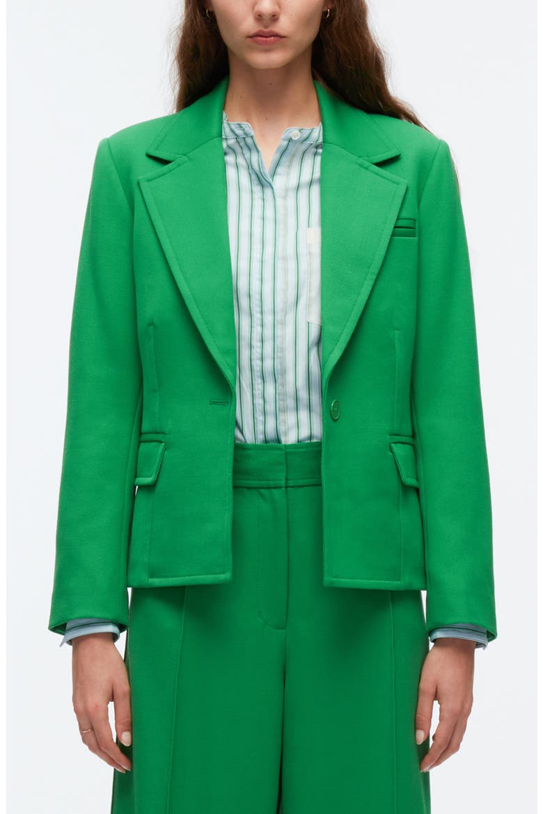 Cavalry Twill Belle Wool Blazer, Alternate, color, KELLY GREEN