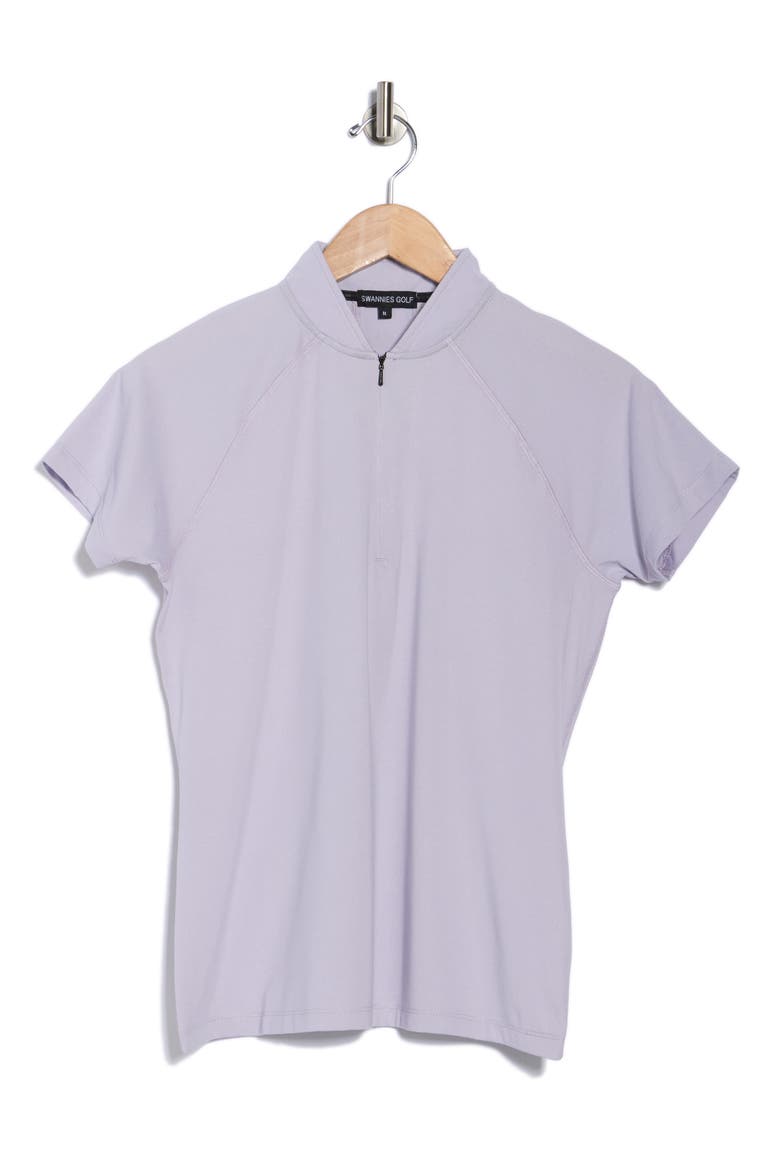 Quinn Half Zip Knit Polo, Alternate, color, LILAC HEATHER