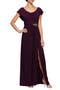Cowl Neck Beaded Waist Gown