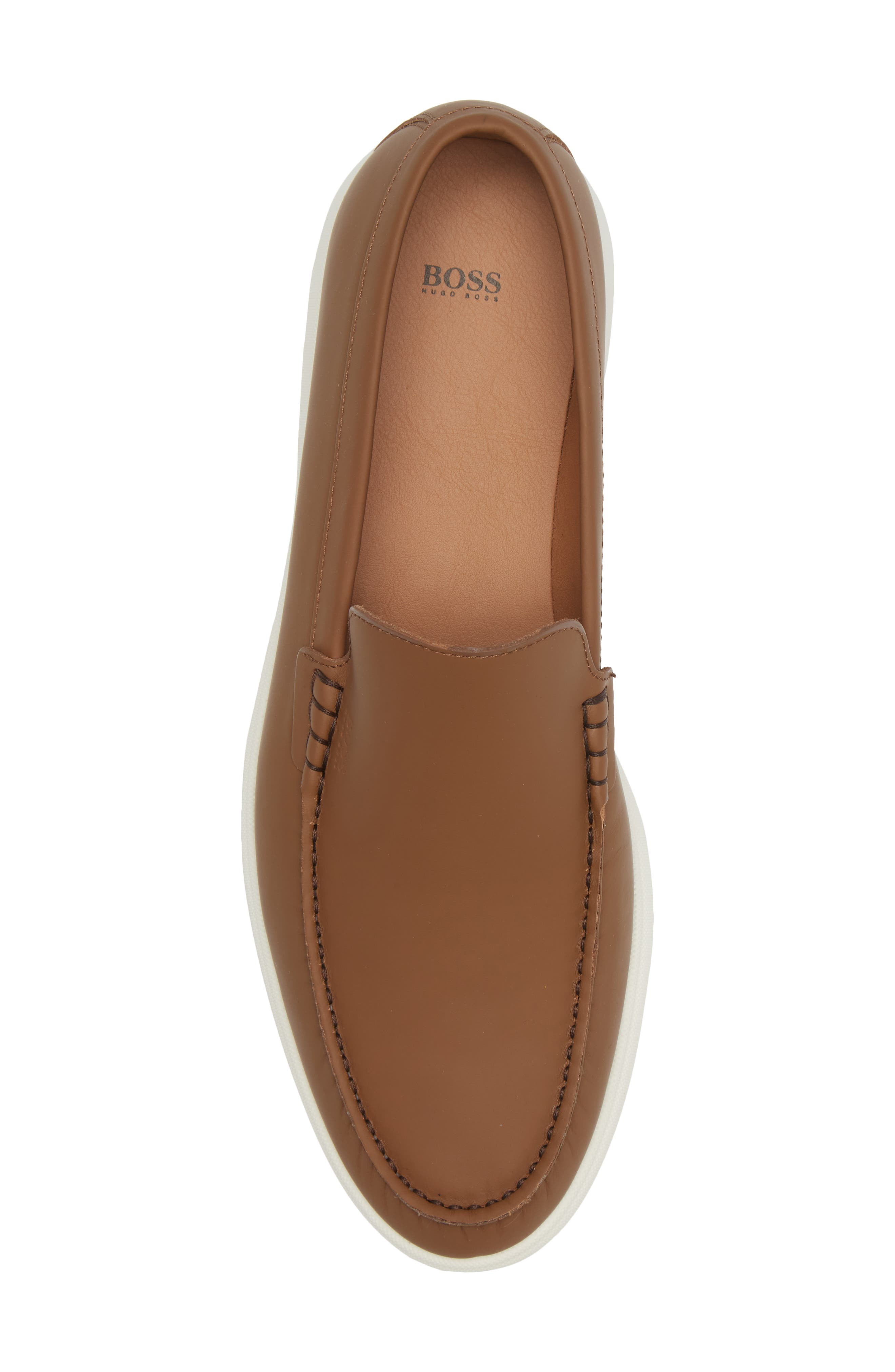 BOSS Sienne Moc Toe Loafer, Alternate, color, Med Brn