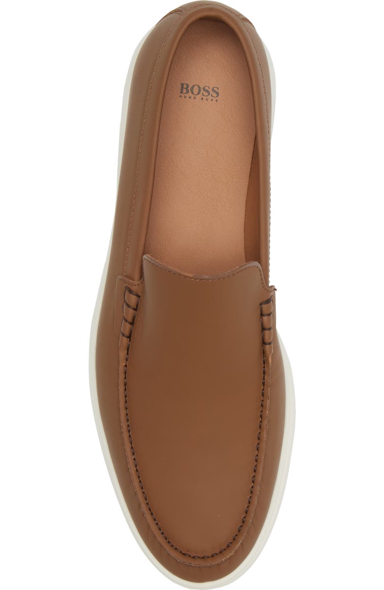 BOSS Sienne Moc Toe Loafer, Alternate, color, Med Brn