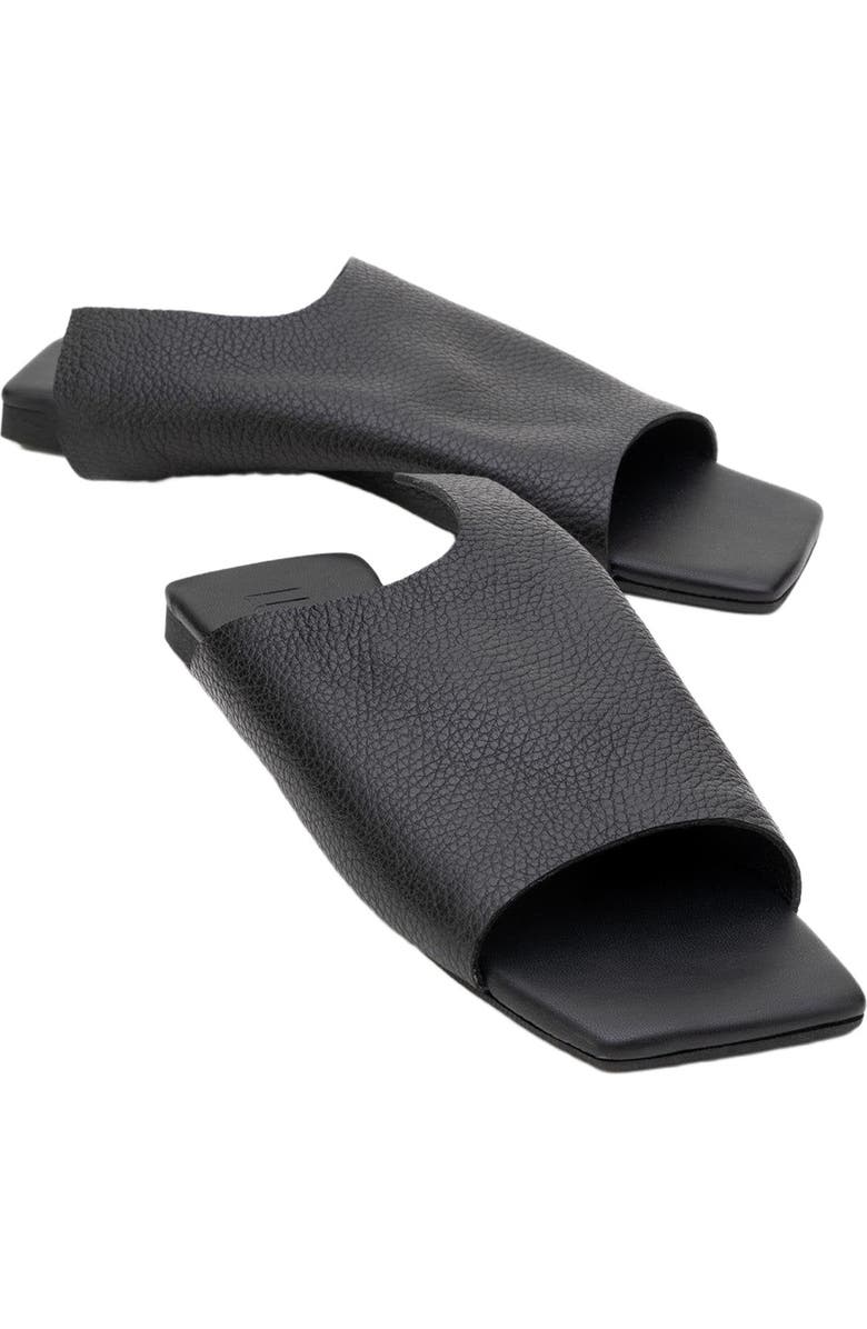 Forever & Always Shoes Orianna Leather Slide Sandal, Alternate, color, Black Leather