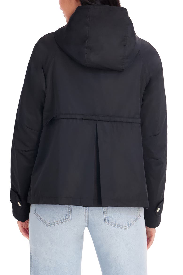 Quilted Satin Jacket with Bow, Alternate, color, BLACK