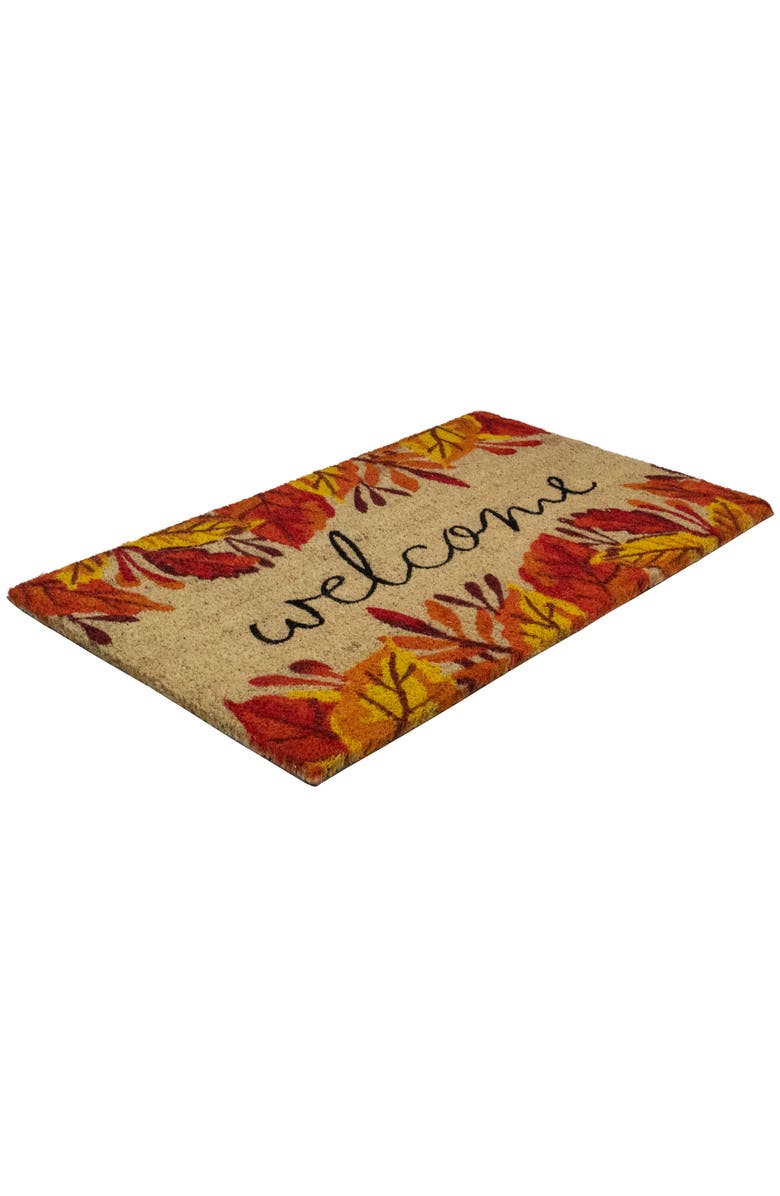 Northlight Leafy Fall Harvest Rectangular "Welcome" Doormat 18" x 30", Alternate, color, 