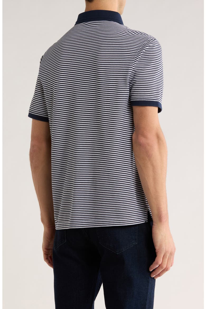 Stripe Cotton Blend Polo, Alternate, color, NAVY TED STRIPE