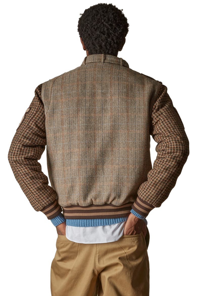Men's Tweed Wool Blend Varsity Jacket, Alternate, color, Beige