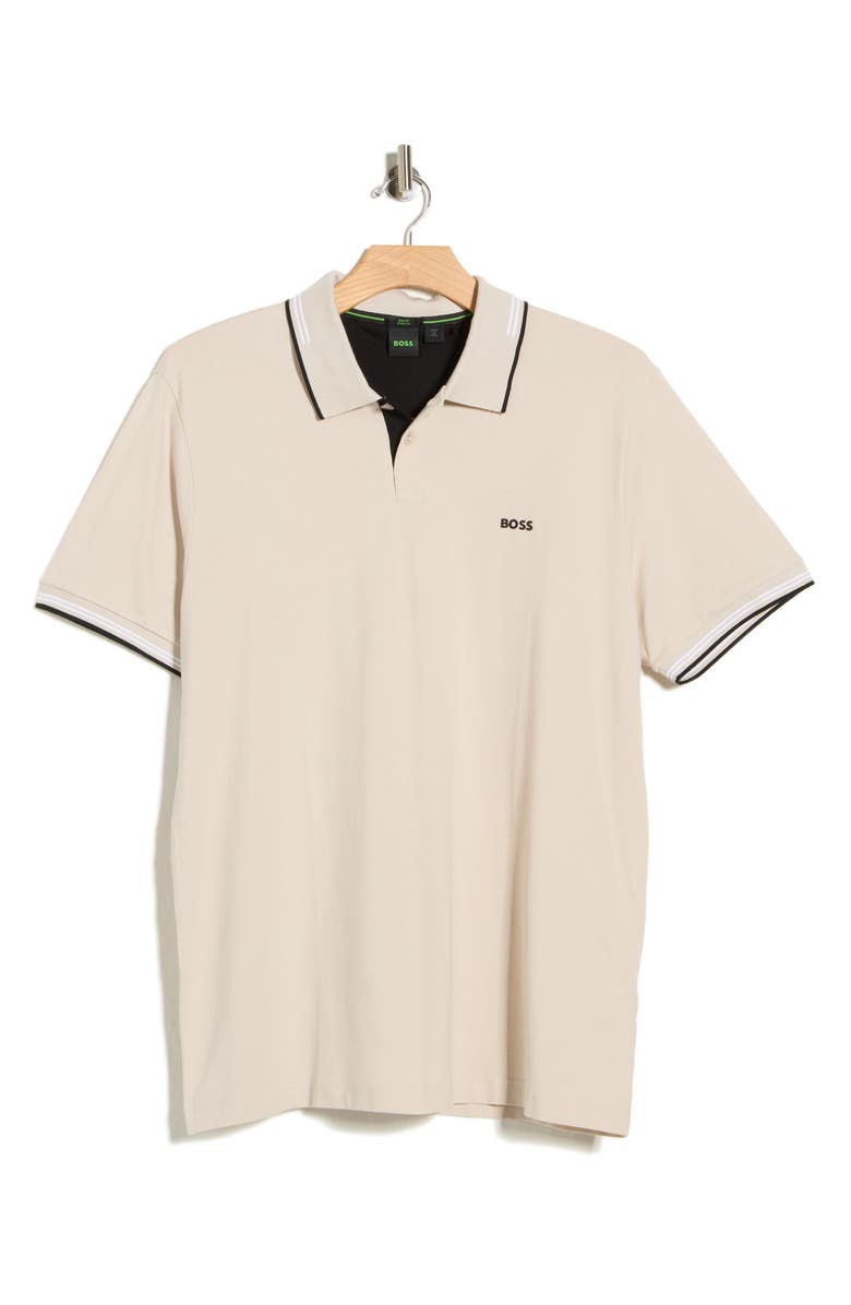 BOSS Paul Knit Polo, Main, color, Open Beige