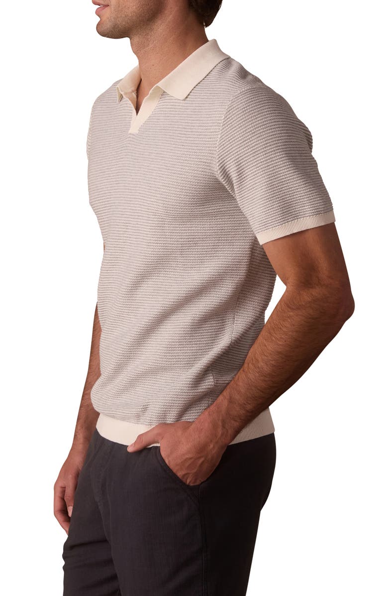 The Normal Brand Robles Bird's Eye Polo, Alternate, color, Cream/ Grey