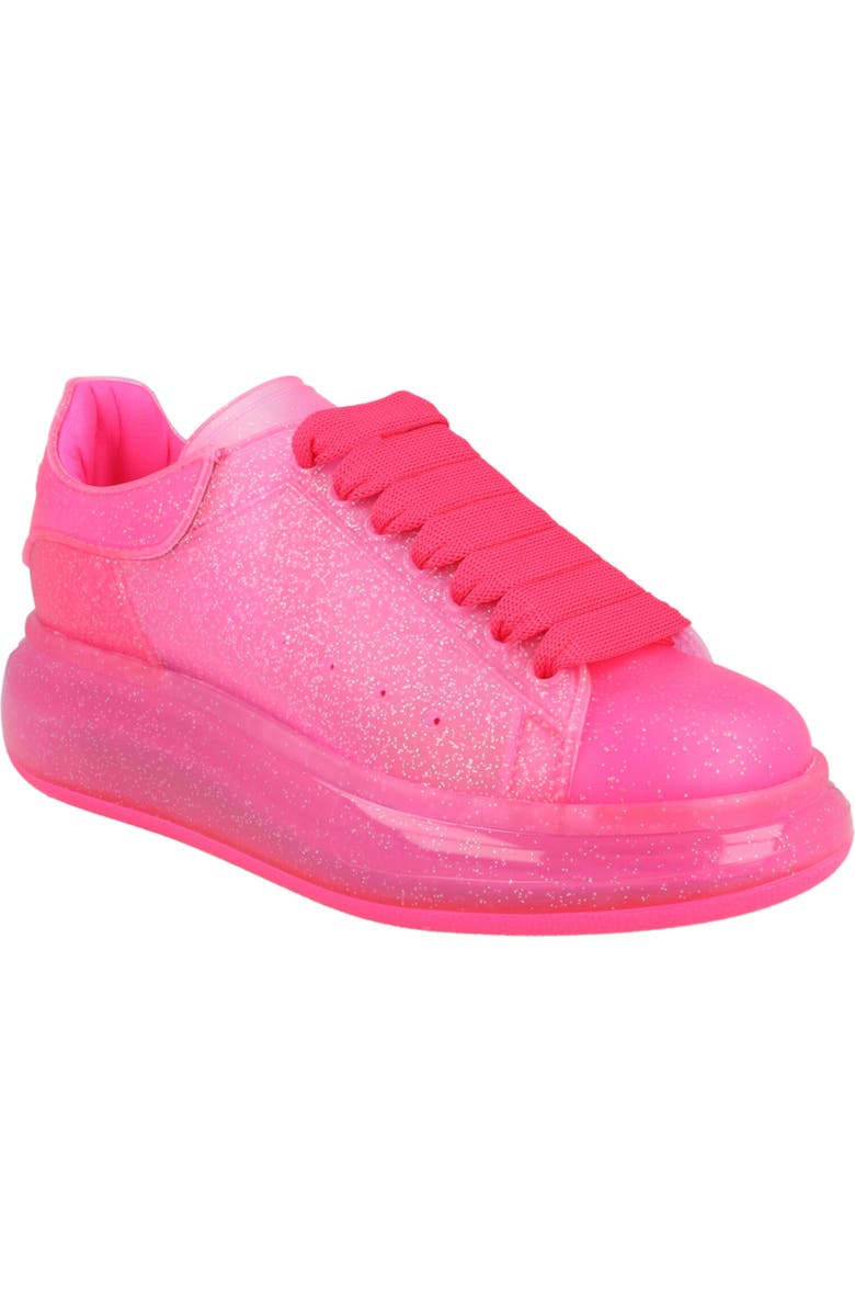 McQueen Glitter Sneaker, Main, color, Bright Pink