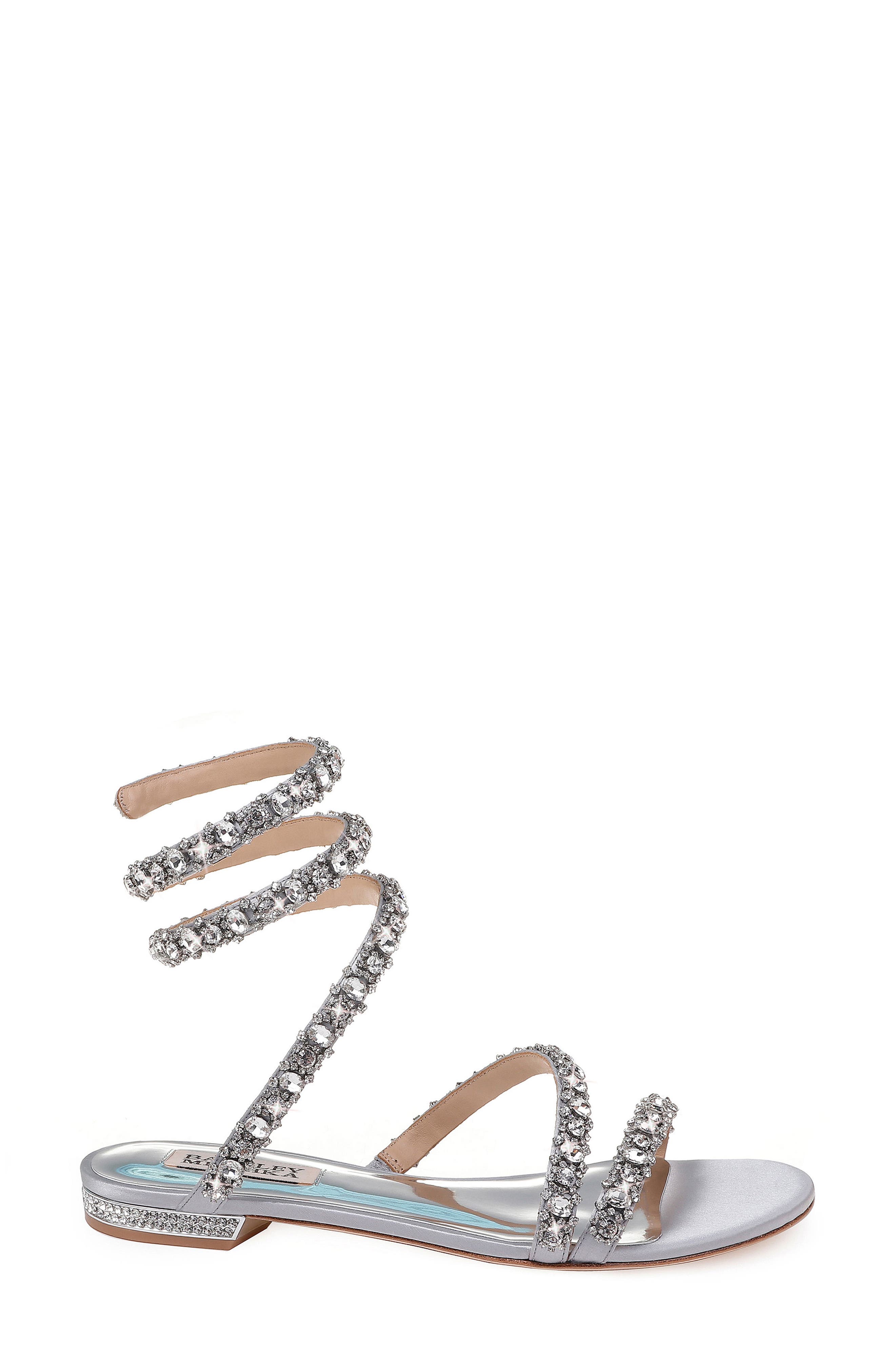 Badgley Mischka Collection Badgley Mischka Paz Crystal Ankle Wrap Sandal, Alternate, color, 