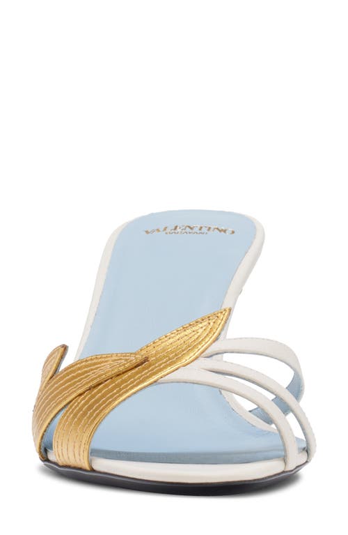Valentino Open-toe High-heeled Sandals In Light Ivory/old Gold