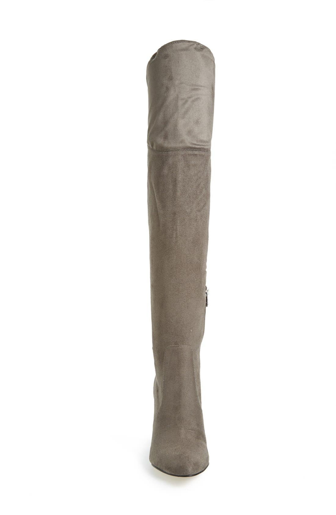 Ivanka Trump 'Saffri' Over the Knee Suede Boot, Alternate, color, GREY STRETCH