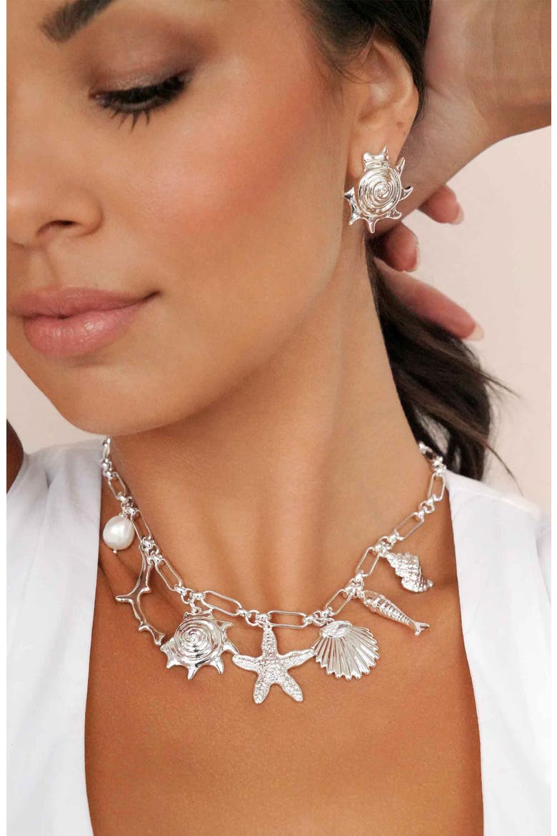 Oceanic Dreams Charm Necklace, Alternate, color, SILVER