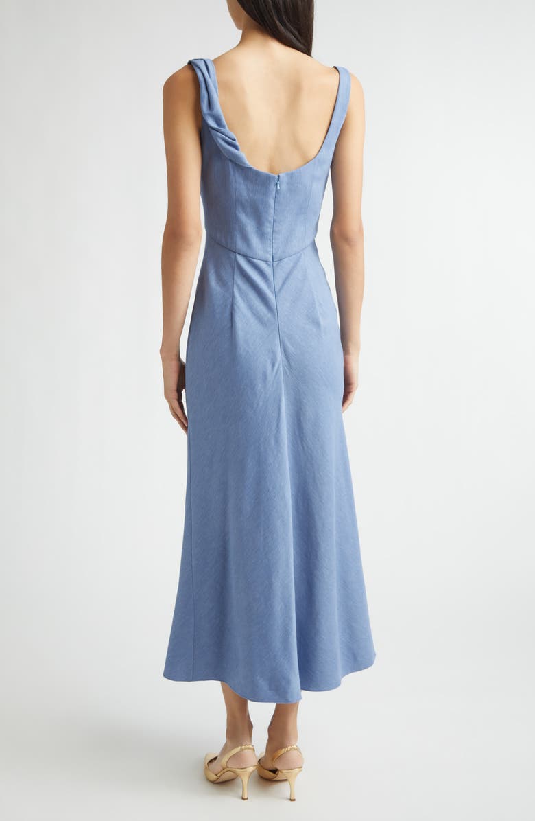 Lela Rose Cowl Neck Twist Strap Dress, Alternate, color, Bluebell