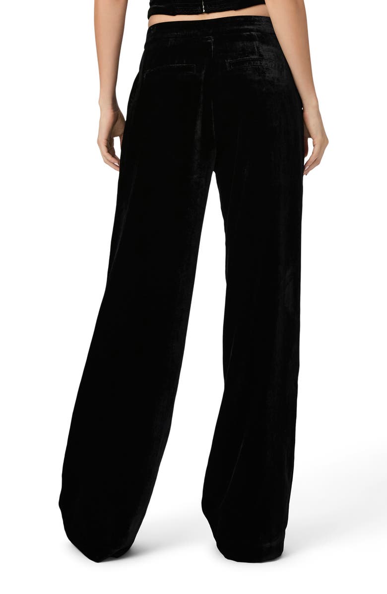PAIGE Kara Velvet Wide Leg Pants, Alternate, color, Black