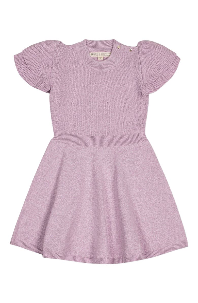 Hope & Henry Girls' Organic Flutter Sleeve Sweater Dress, Toddler, Alternate, color,