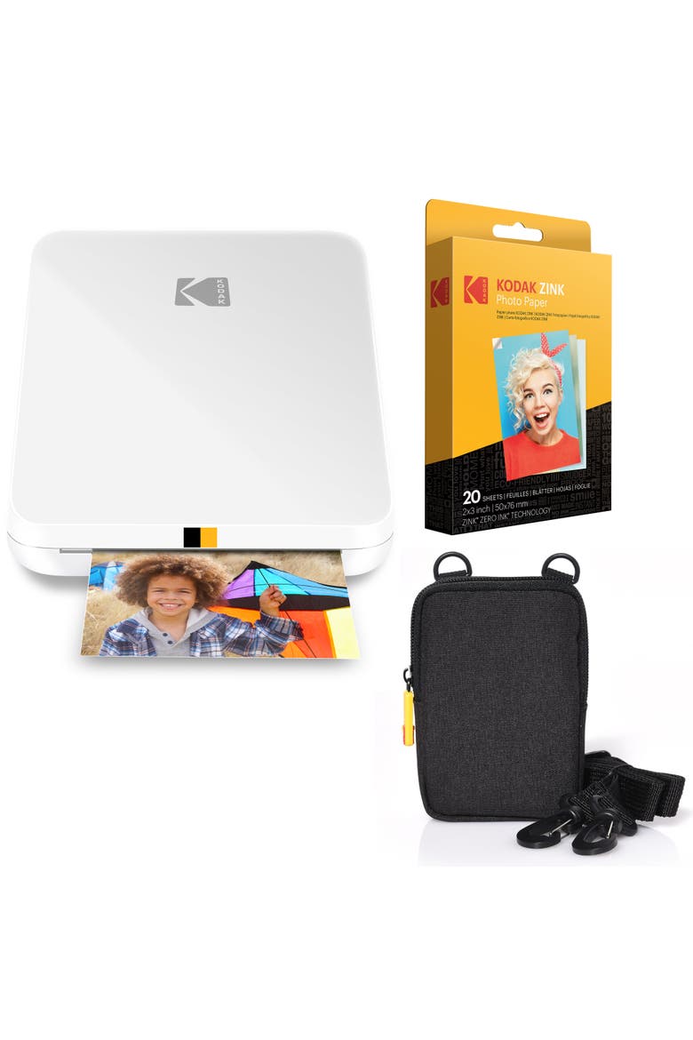 Step Slim Printer + 20 Zink Sheets, Main, color, White
