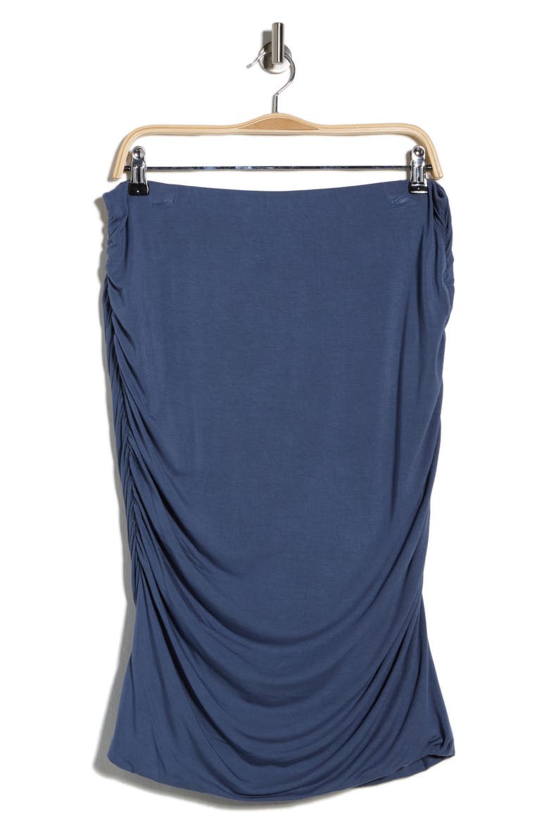 Side Ruched Skirt, Alternate, color, BLUE