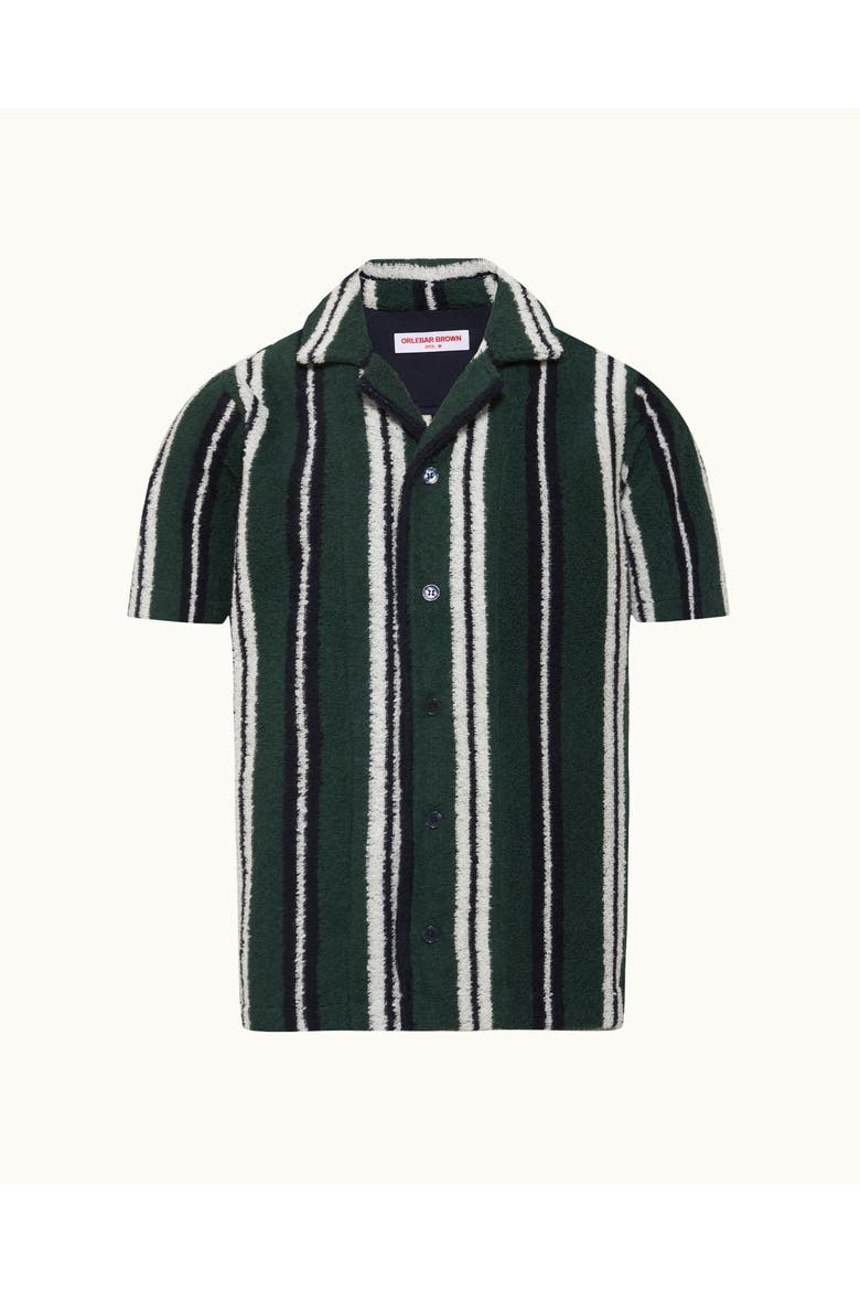 Griffith Towelling Relaxed-Fit Shirt, Alternate, color, TARRAGON STRIPE