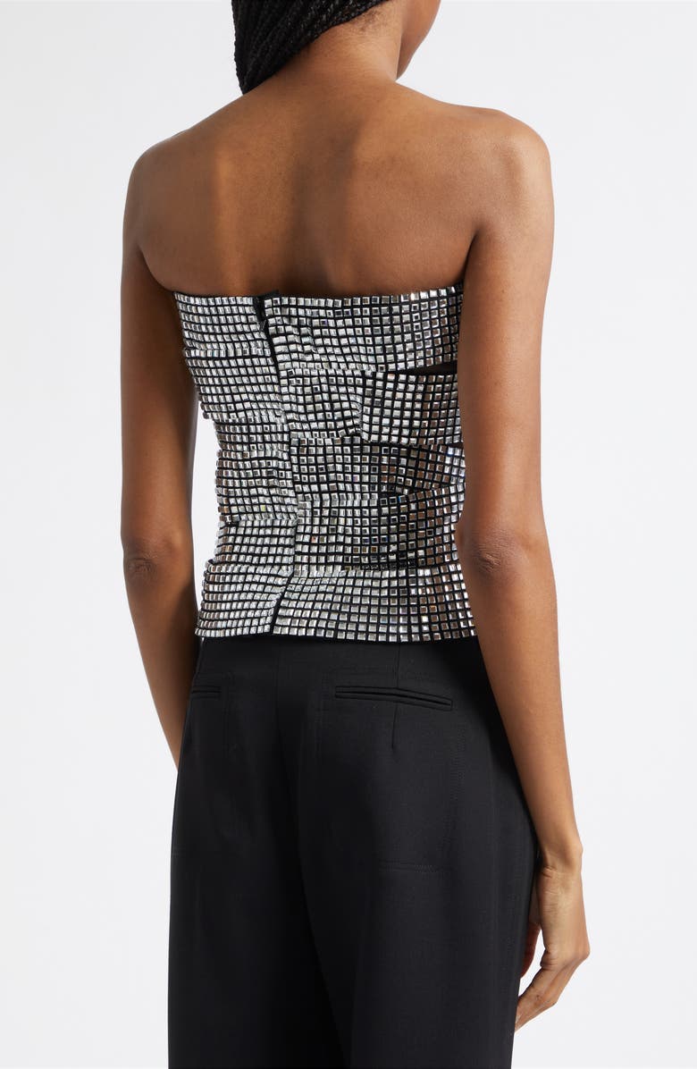Area Disco Ball Strapless Top, Alternate, color, Black