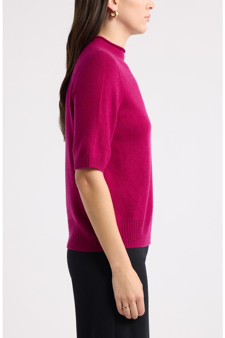 Wool & Cashmere Blend Roll Neck Sweater, Alternate, color, PINK PLUMIER