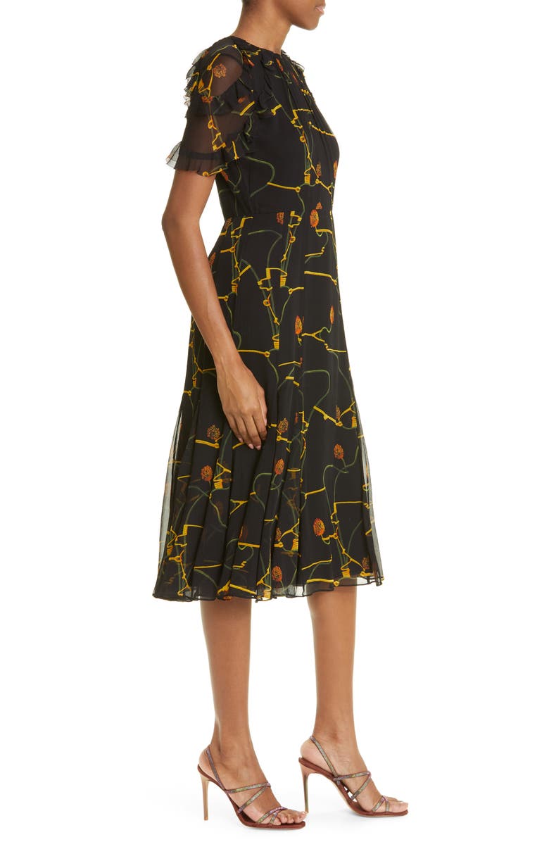 Jason Wu Collection Floral Crinkle Silk Chiffon Dress, Alternate, color,