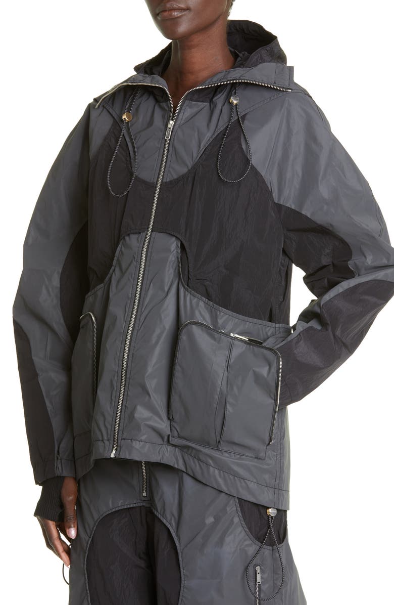 Dion Lee Reflective Hooded Windbreaker, Alternate, color, 