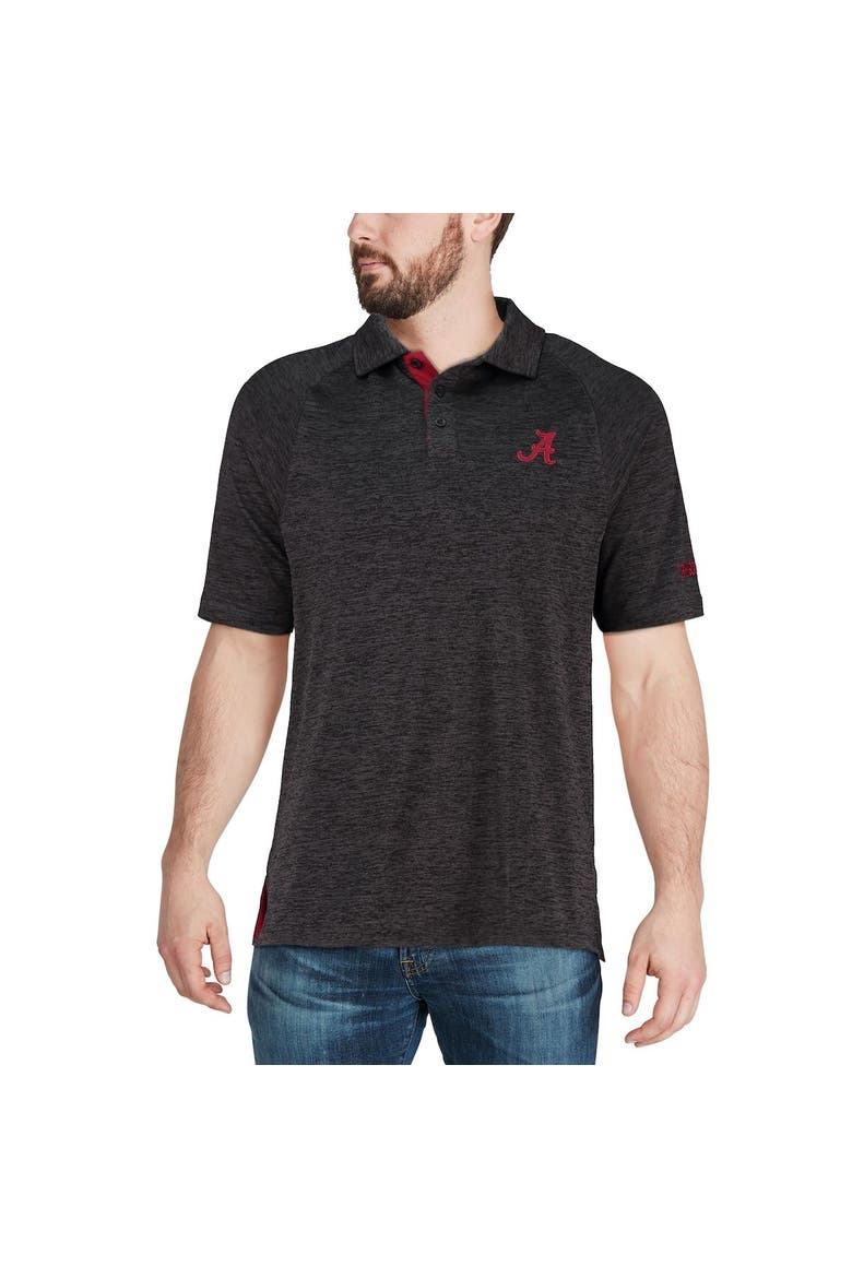 Men's Colosseum Black Alabama Crimson Tide Down Swing Polo, Alternate, color, Heather Black