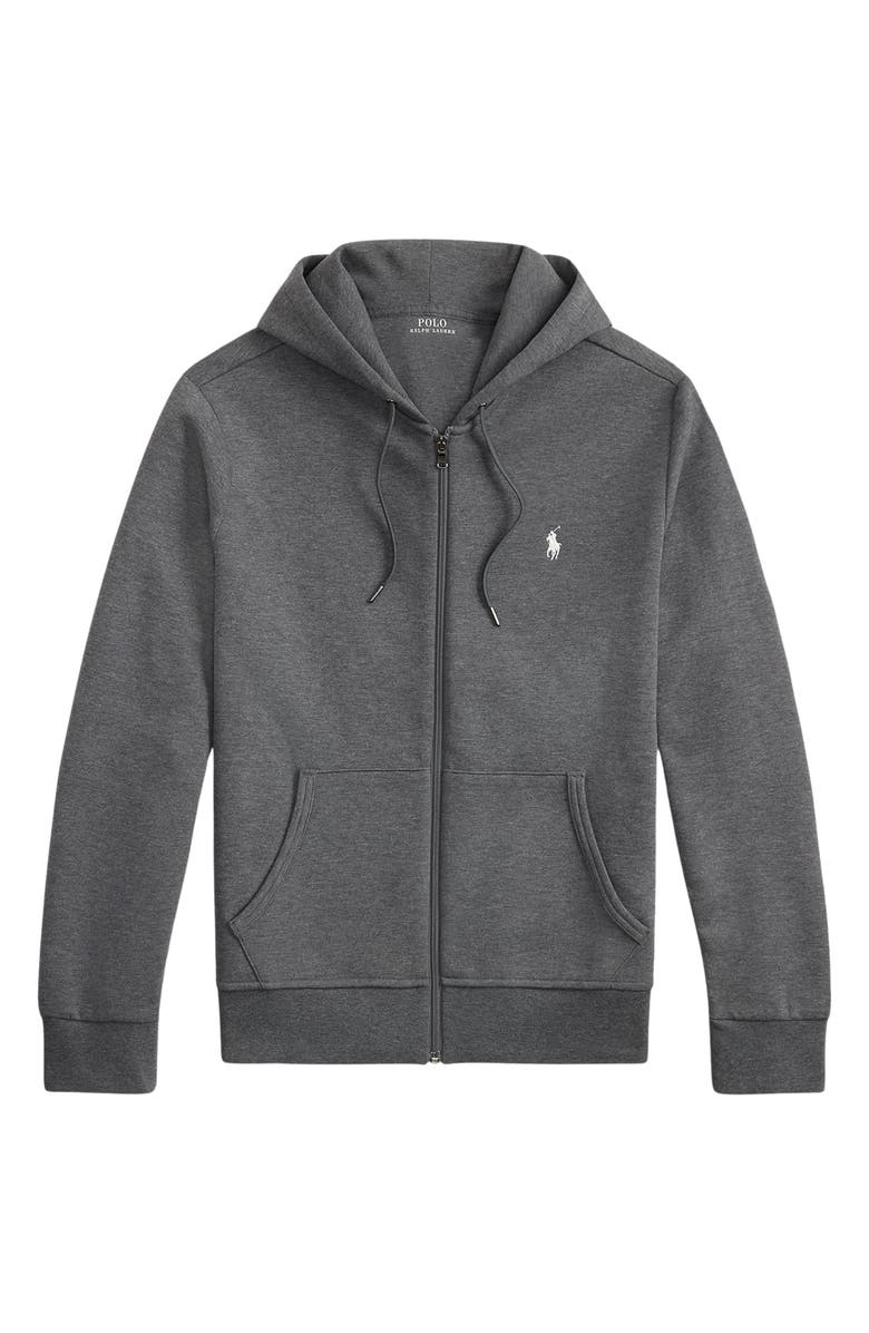 Polo Ralph Lauren Double Knit Zip-Up Hoodie, Alternate, color, Barclay Heather