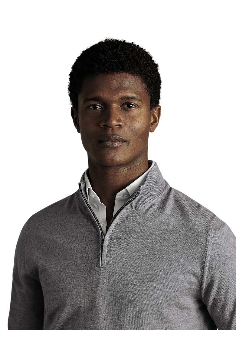 Charles Tyrwhitt Merino Zip Neck Long Sleeve Sweater, Main, color, Gray