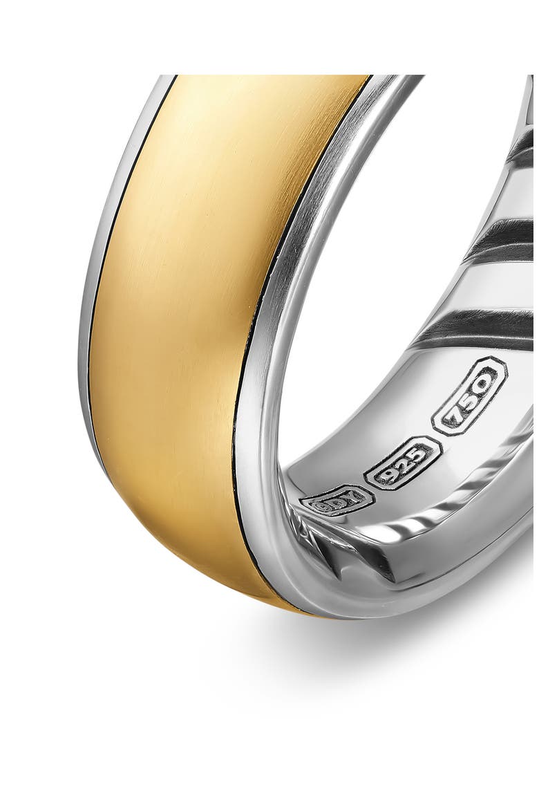 Streamline Band Ring in Sterling Silver with 18K Yellow Gold, 7.6mm, Alternate, color, GOLD/ SILVER