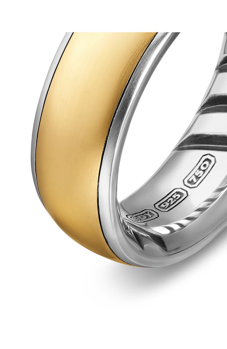 David Yurman Streamline Band Ring in Sterling Silver with 18K Yellow Gold, 7.6mm, Alternate, color, Gold/ Silver