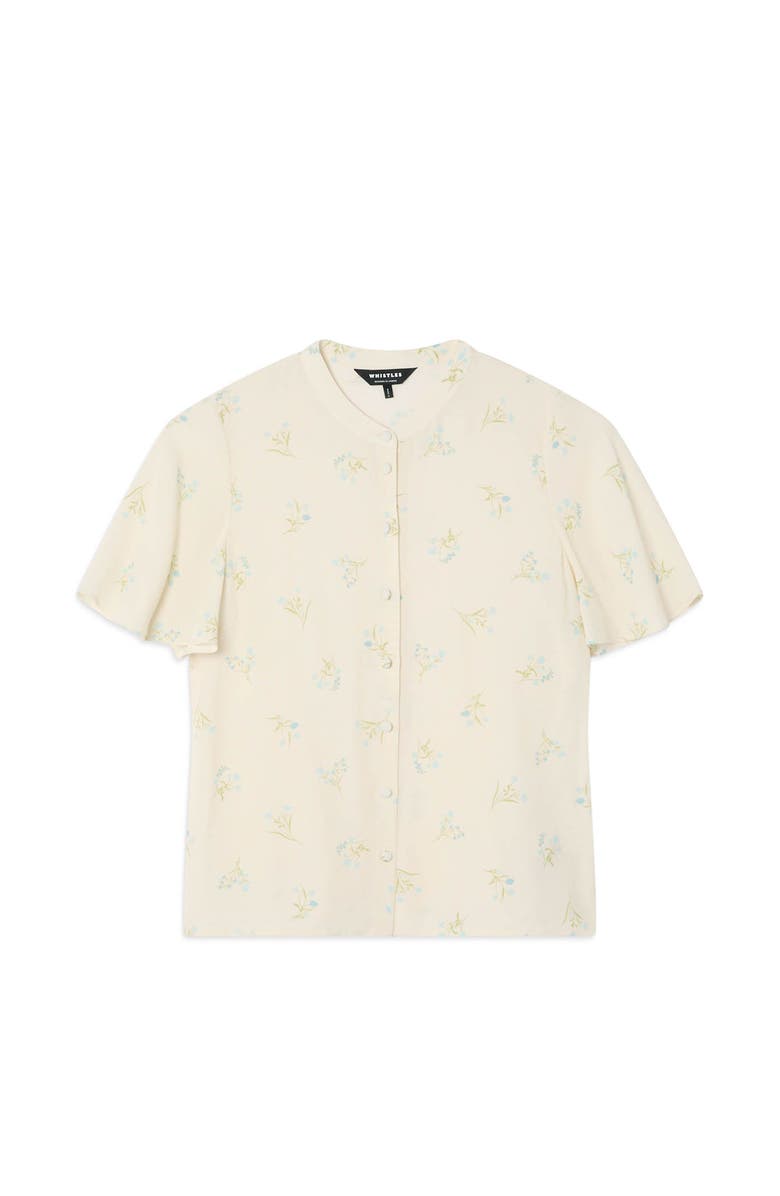 Whistles Floral Button Front Shirt, Alternate, color, Ivory/Multi