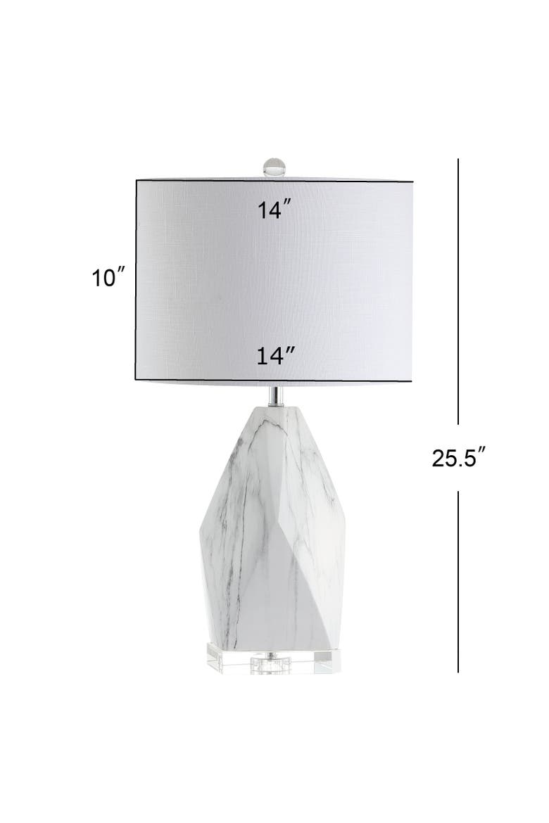 Oslo Ceramic Marble/Crystal LED Table Lamp, Alternate, color, White